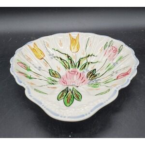Vintage Blue Ridge China Hand Painted Scalloped Shaped Dish 1940s Appetizer